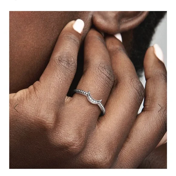 Crescent moon beaded ring pandora deals
